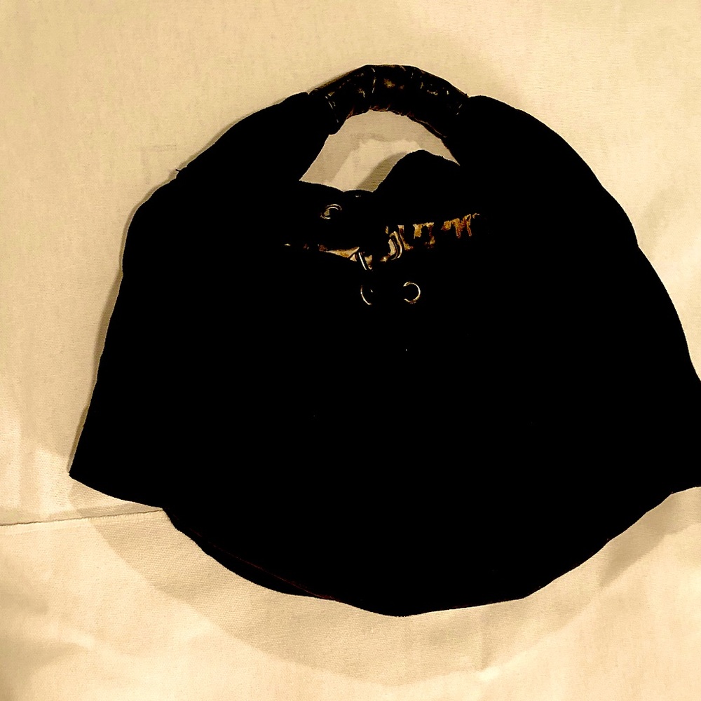 Alice+Olivia black suede cloth bag